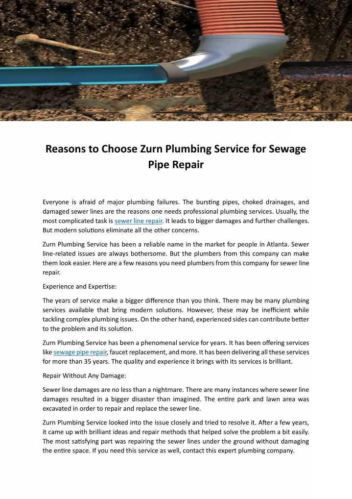 reasons to choose zurn plumbing service