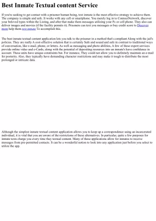 best inmate textual content service