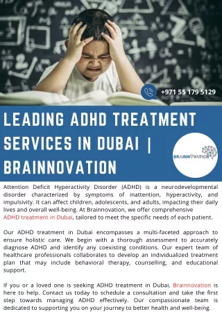 Leading ADHD Treatment Services in Dubai | Brainnovation