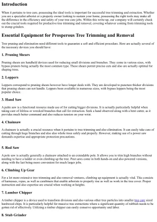 Crucial Devices for Productive Tree Trimming and also Removal