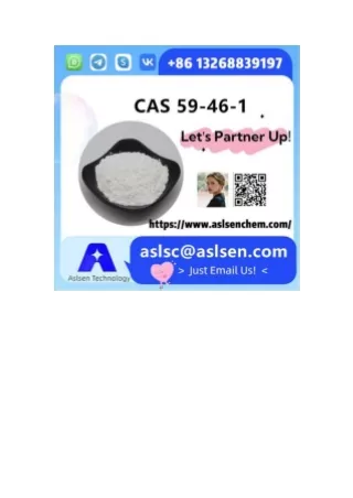 Procaine Powder CAS 59-46-1 Local Anesthesia with Stock APIs