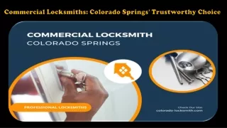 Commercial Locksmiths Colorado Springs' Trustworthy Choice