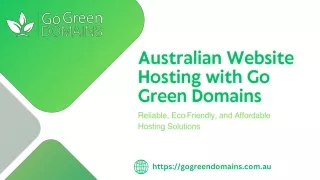 Australian Website Hosting with Go Green Domains