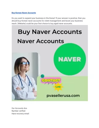 Buy Naver Accounts