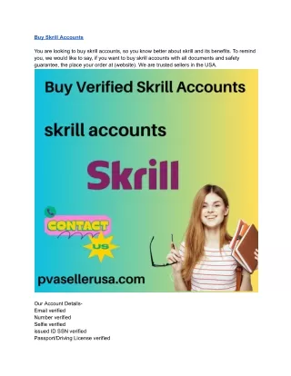 Buy verified skrill accounts