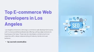 Top Ecommerce Web Developers in Los Angeles for Superior Online Stores