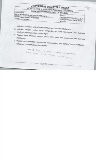 Soal UTS Data Warehouse - USU - 2019