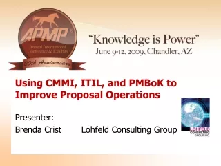 using cmmi itil and pmbok to improve proposal operations