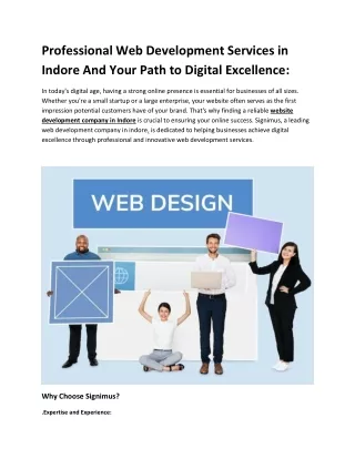 professional web development services in indore