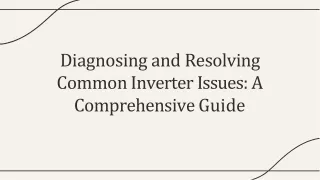 Common Inverter Problems and Their Solutions