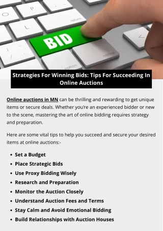 strategies for winning bids tips for succeeding