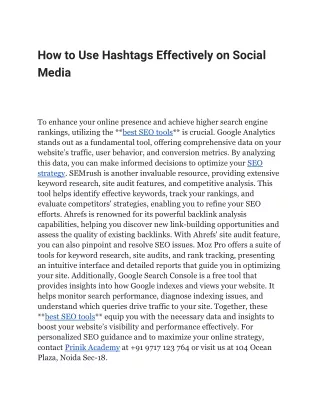 Effective Hashtags for socail media