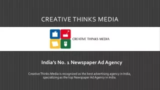 India’s No. 1 Newspaper Ad Agency – Creative Thinks Media