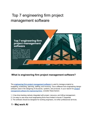 Top 7 engineering firm project management software