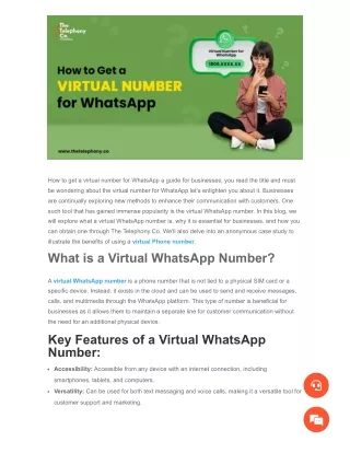 How to Get a Virtual Number for WhatsApp - The Telephony Co