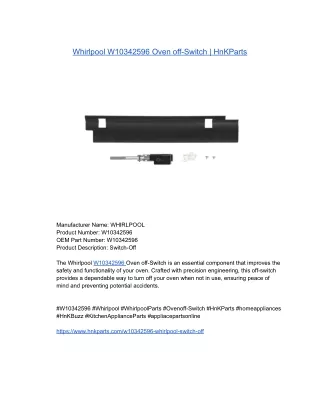 Whirlpool W10342596 Oven off-Switch _ HnKParts