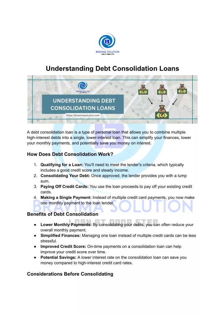 understanding debt consolidation loans