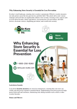 why enhancing store security is essential
