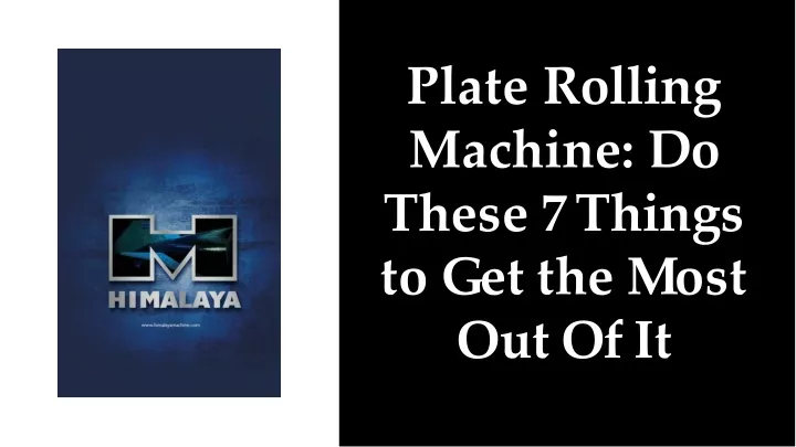 plate rolling machine