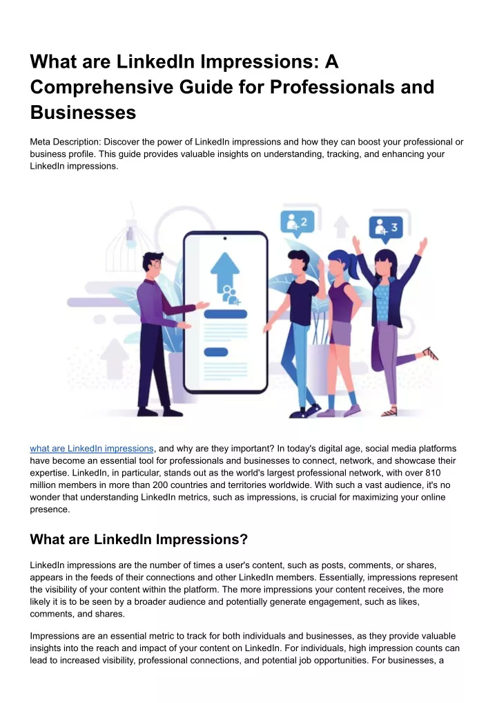 what are linkedin impressions a comprehensive