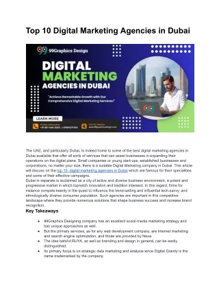 Top 10 Digital Marketing Agencies in Dubai