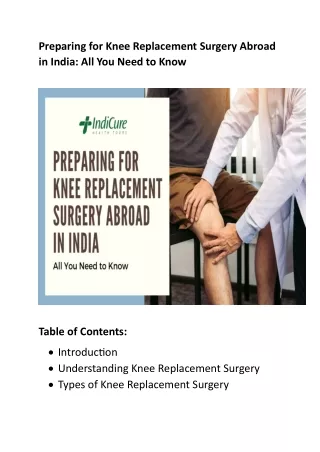 Preparing for Knee Replacement Surgery Abroad in India- All You Need to Know