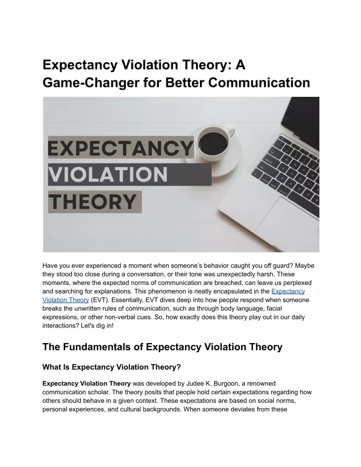 expectancy violation theory a game changer