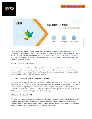 https webpanelsolutions com