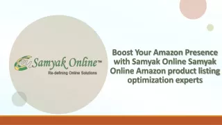 Boost Your Amazon Presence with Samyak Online Samyak Online Amazon product listi