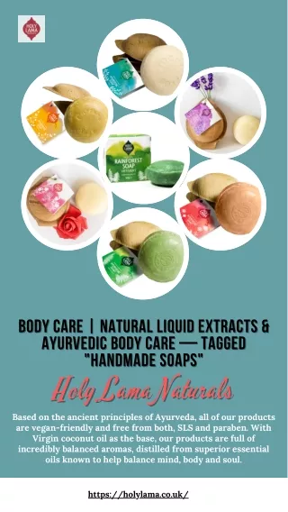 Body Care Natural Liquid Extracts & Ayurvedic Body Care — Tagged Handmade Soaps — Holy Lama Naturals