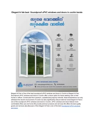 soundproof upvc windows and doors in cochin kerala