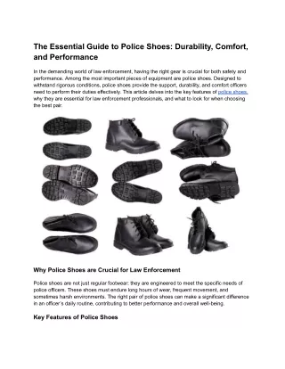 The Essential Guide to Police Shoes_ Durability, Comfort, and Performance