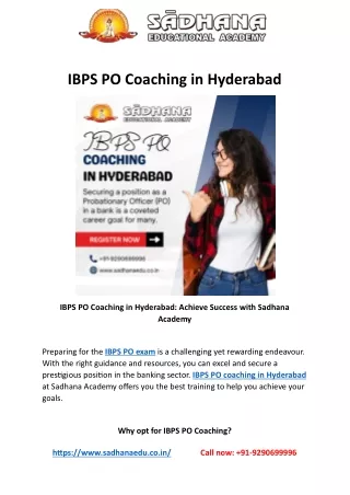 IBPS PO Coaching in Hyderabad