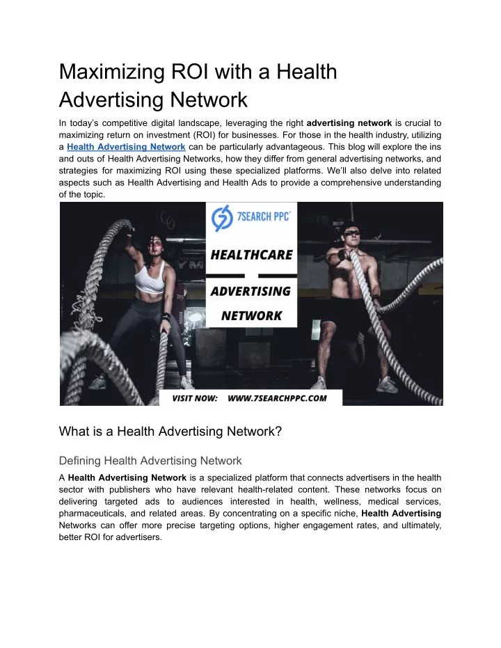 maximizing roi with a health advertising network