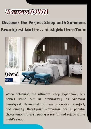 Discover the Perfect Sleep with Simmons Beautyrest Mattress at MyMattressTown