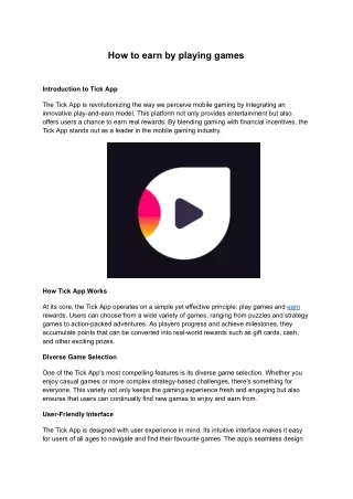 How to earn by playing games