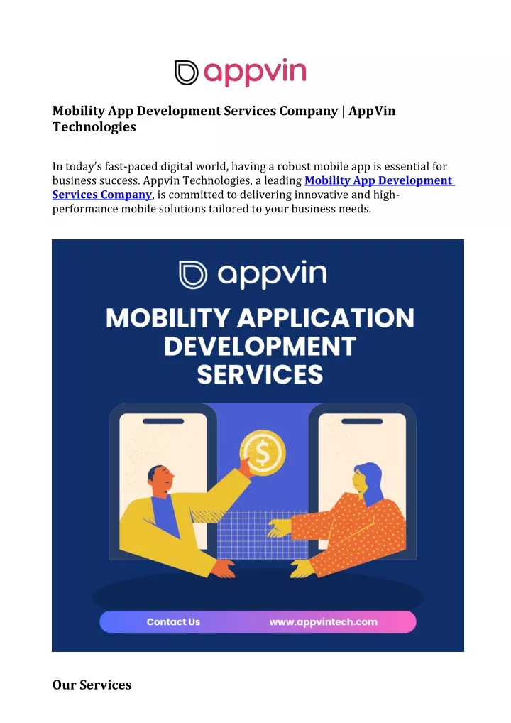 mobility app development services company appvin