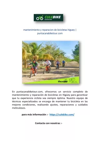 mantenimiento y reparacion de bicicletas higuey | puntacanabiketour.com