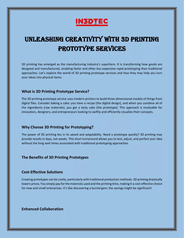 unleashing creativity with 3d printing unleashing