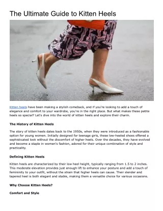 the ultimate guide to kitten heels