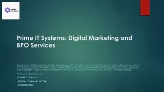 Prime IT Systems: Digital Marketing and BPO Services