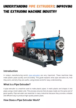 understanding pipe extruders improving