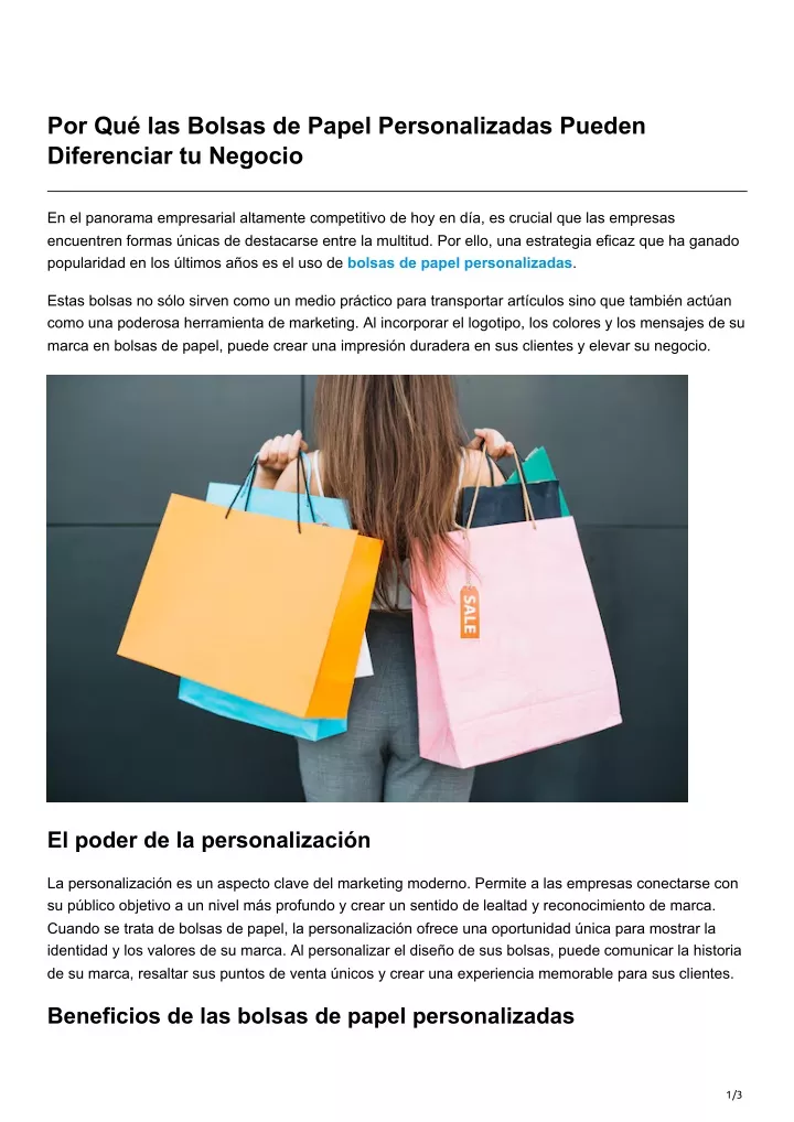 por qu las bolsas de papel personalizadas pueden