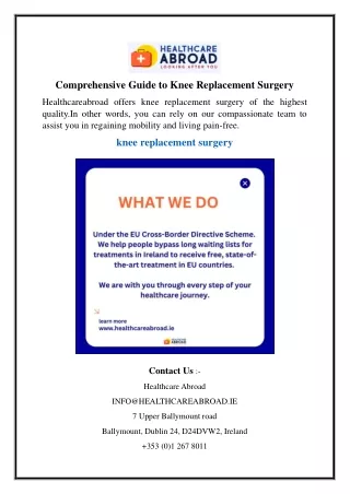 Comprehensive Guide to Knee Replacement Surgery
