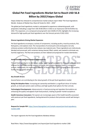 Pet Food Ingredients Market
