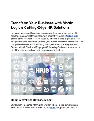 Transform Your Business with Martin Logic’s Cutting-Edge HR Solutions