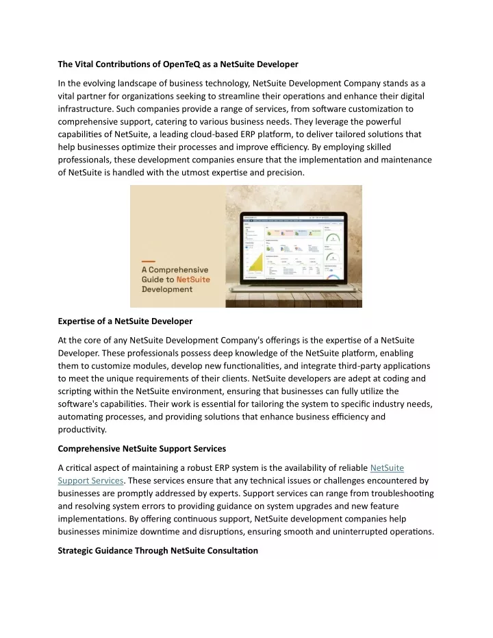 the vital contributions of openteq as a netsuite