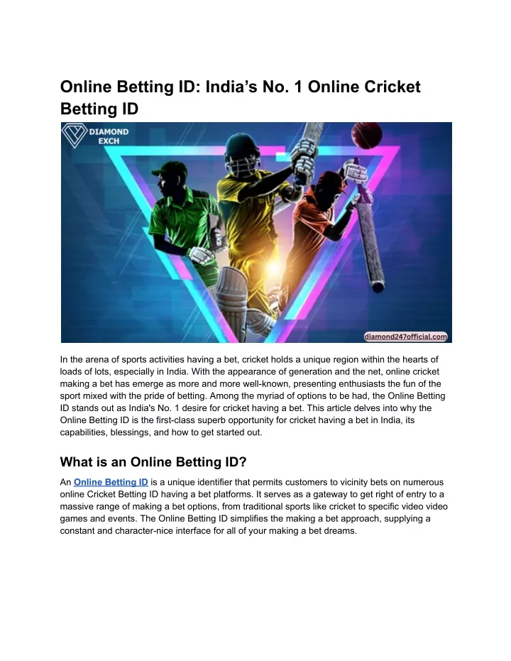 online betting id india s no 1 online cricket