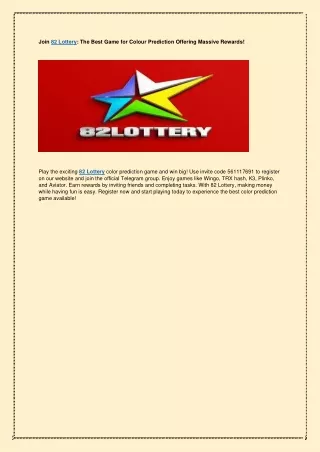 join 82 lottery the best game for colour