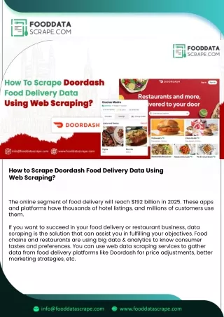 how to scrape doordash food delivery data using